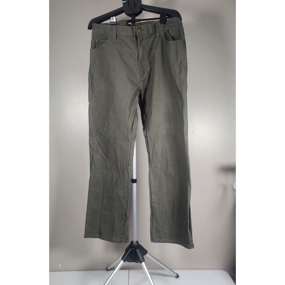 Dickies Carpenter Pants Mens 38x32 Moss Green Canvas Workwear Utility Skater